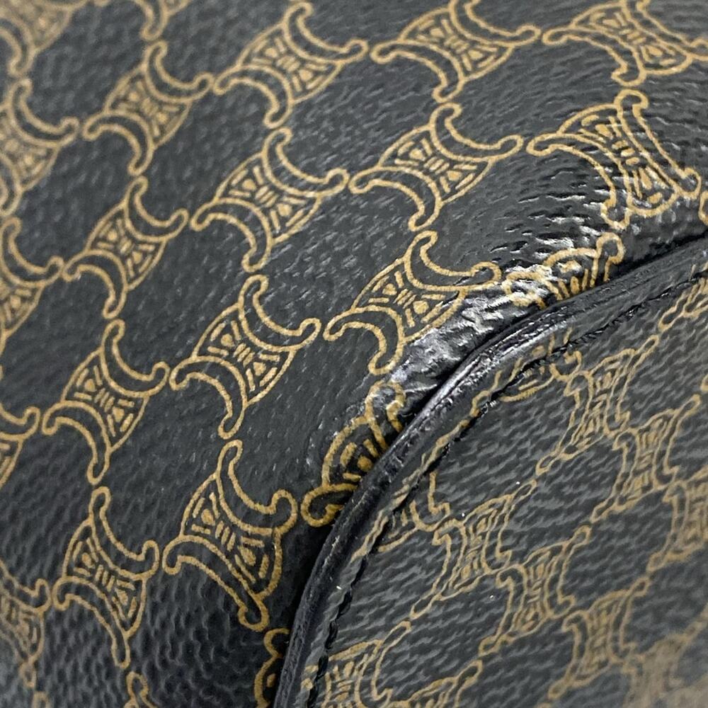 Celine Macadam/Circle Logo Shoulder Bag Black Brown PVC Leather - Picture 6 of 15